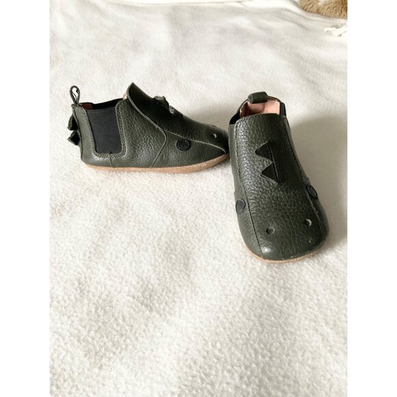 Liewood Other - Liewood BEST US7.5 booties Edith Leather Slippers DINOSAUR GREEN WALKER